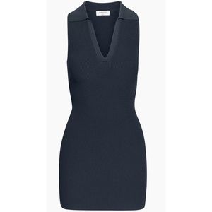 Babaton Sculpt Knit Polo Dress
